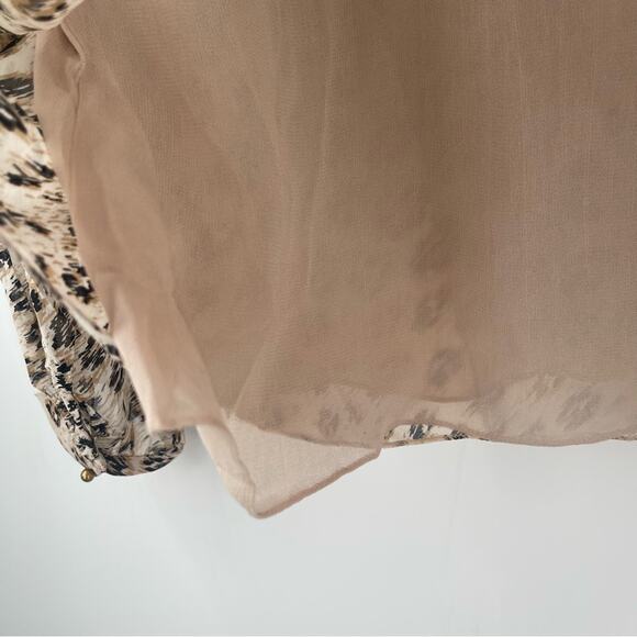 JOIE Blouse Medium Cordell 100% Silk Animal Print Cappuccino Business Office NWT - Picture 12 of 16